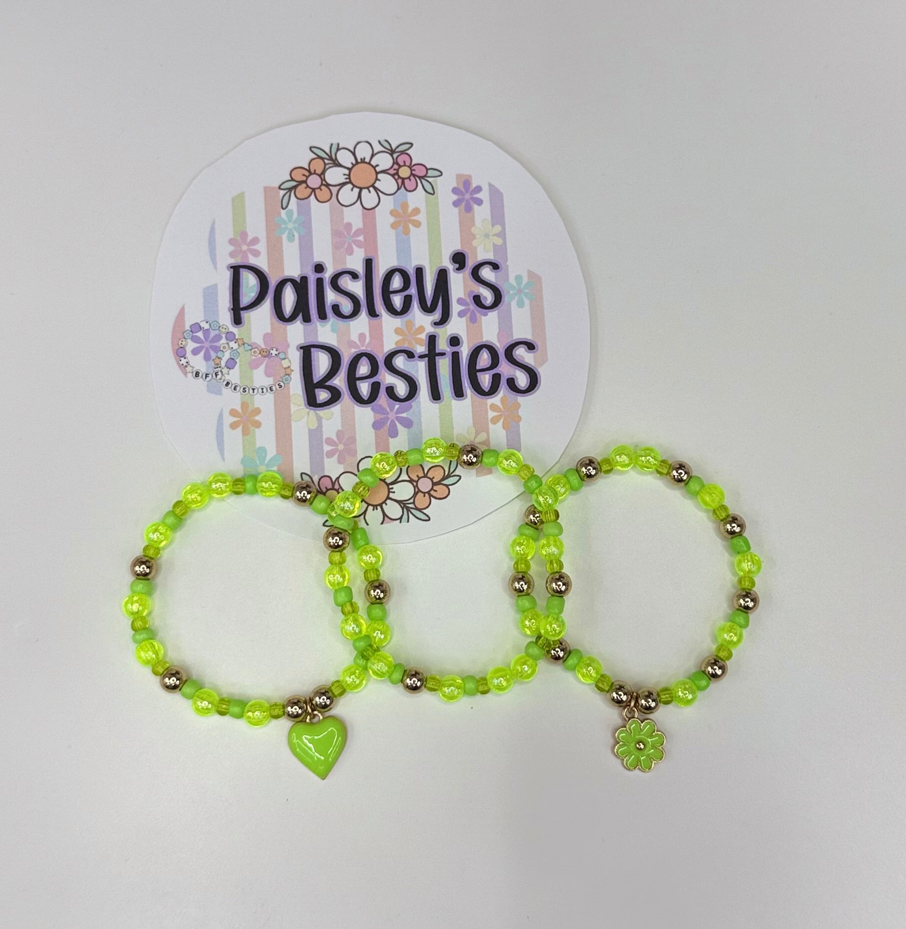 Lime green bracelet stack (3) (LGSC01)