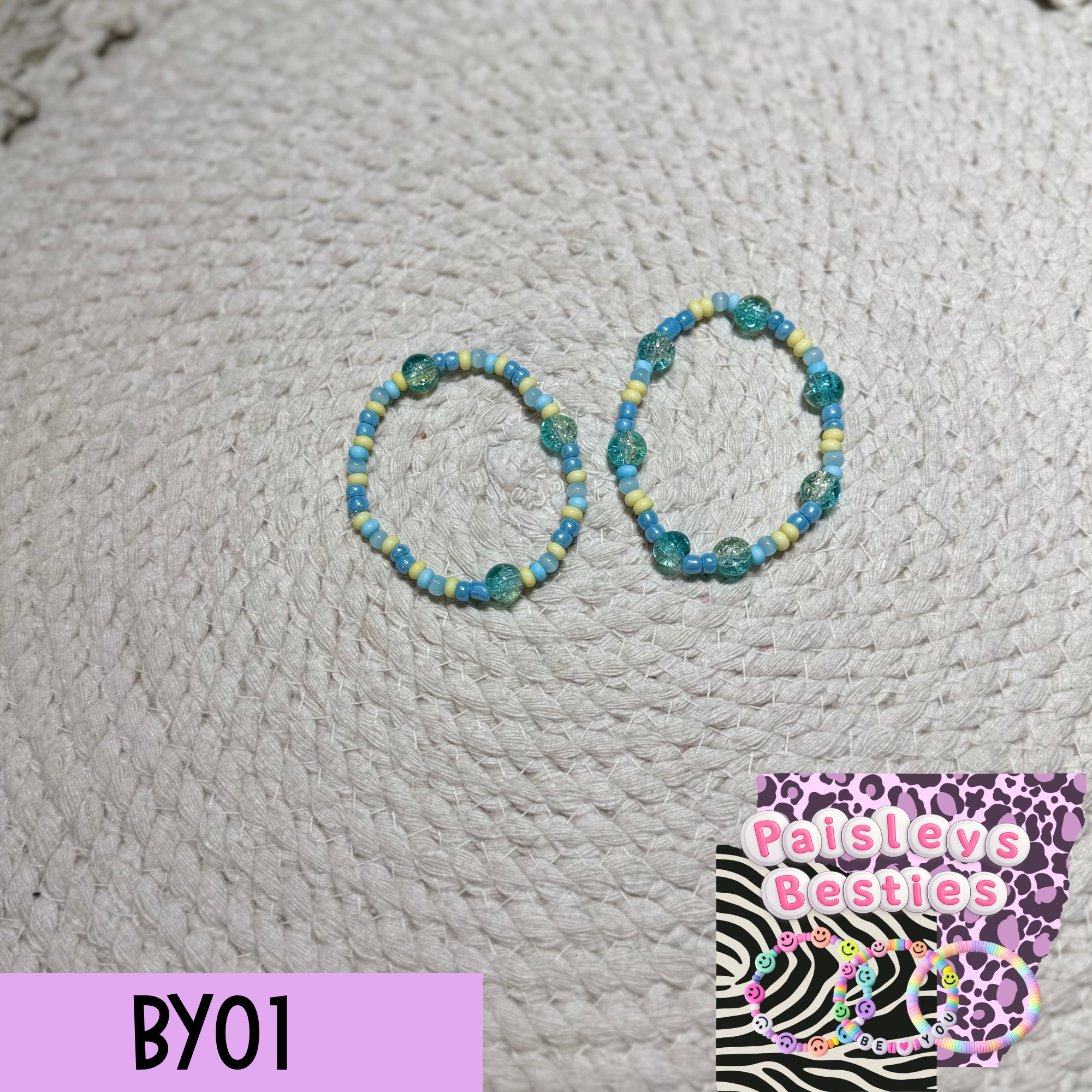 Blue yellow bracelet set (2) BY01