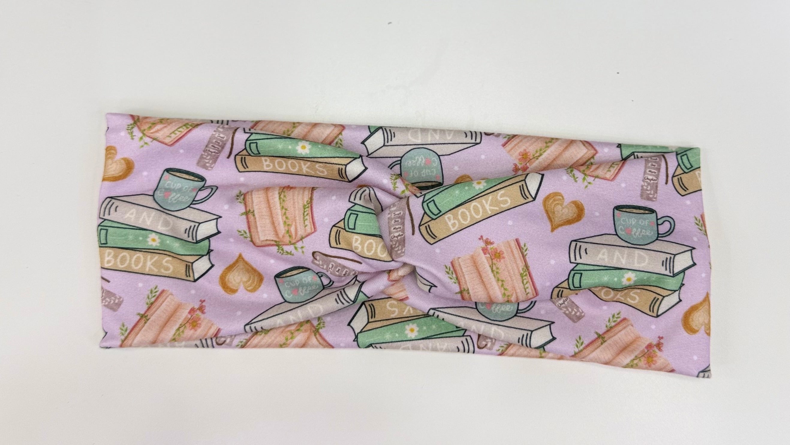 Books and coffee adult headband