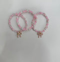 Light pink bow braclet set (LPBOW01)