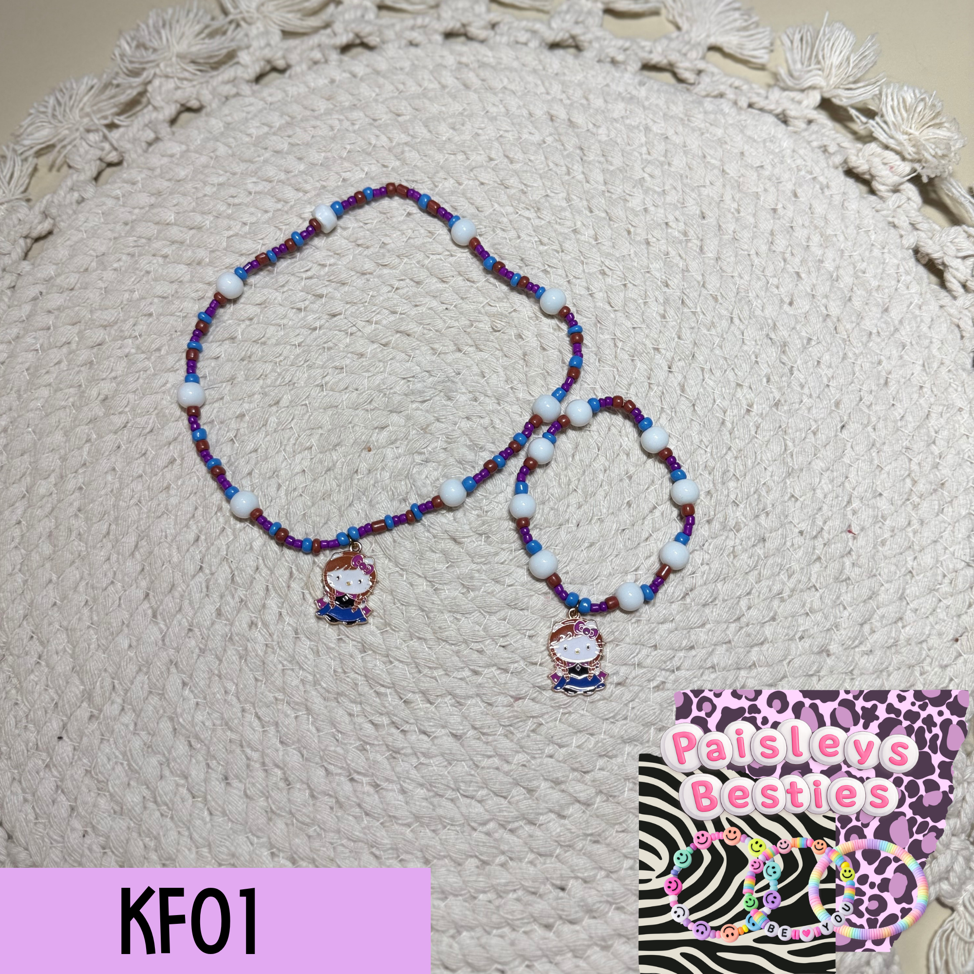 Kitty princess necklace bracelet set KF01