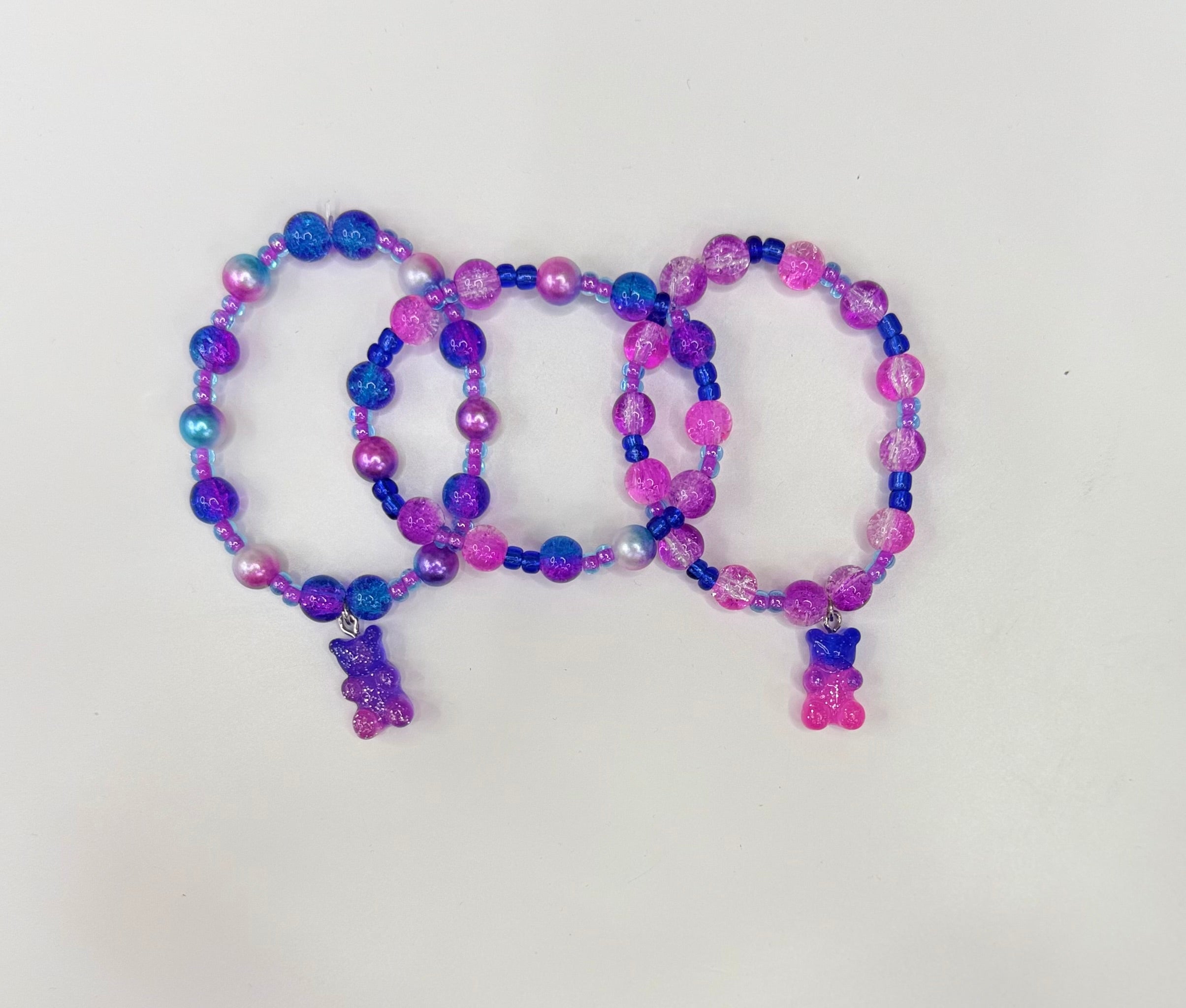 Galaxy gummy bear Adult bracelet stack (3)