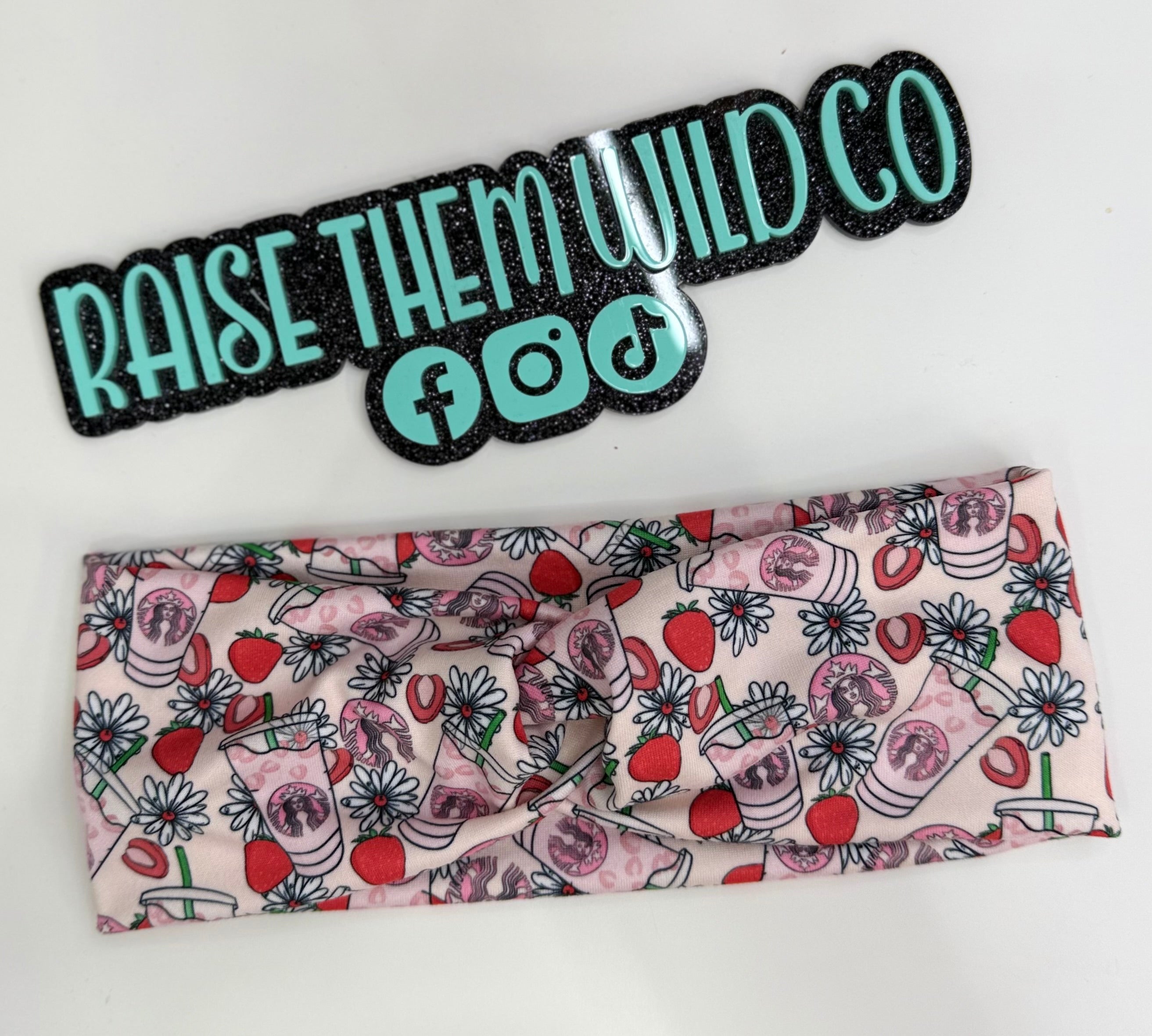 Pink drink OS adult headband