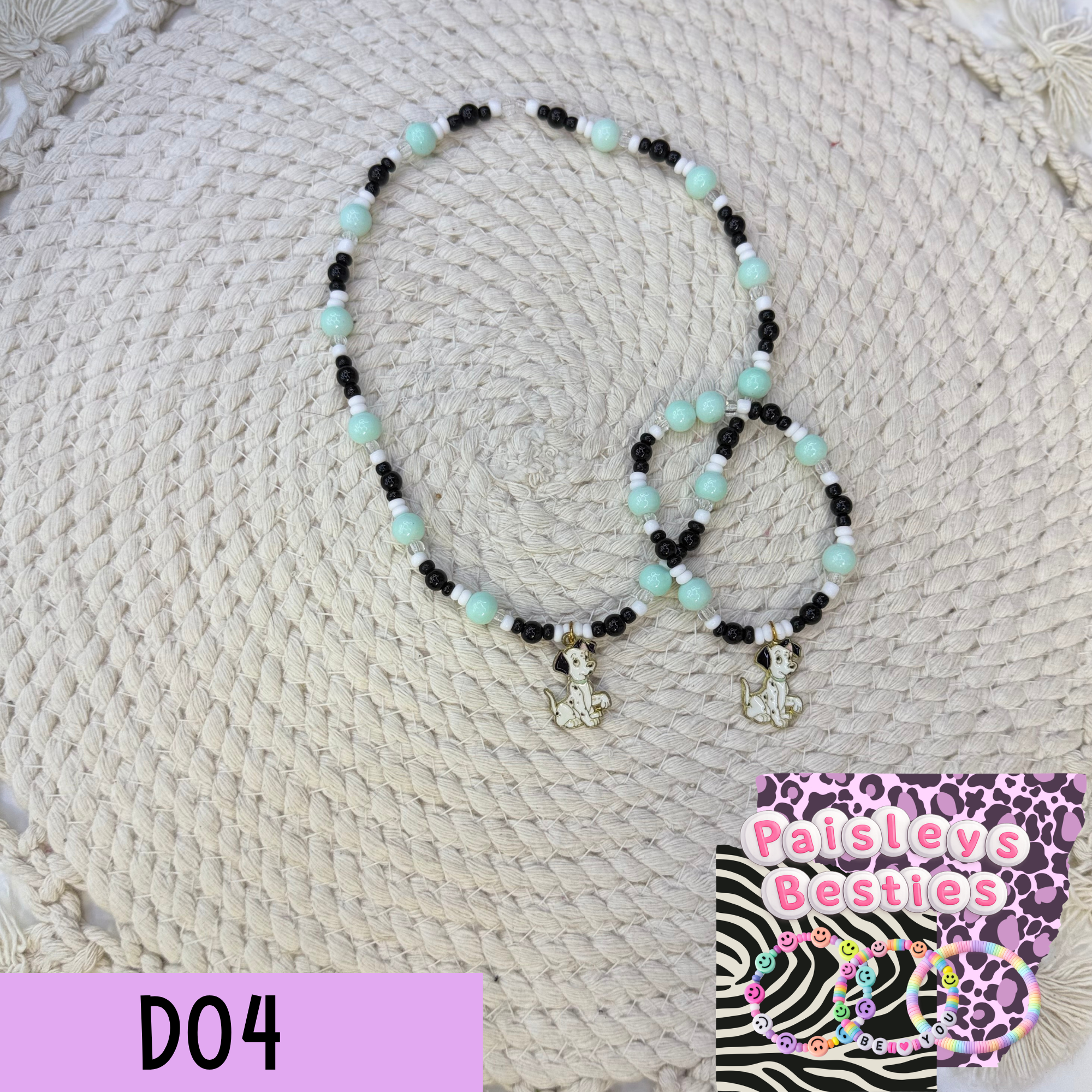 Dog necklace bracelet set D04