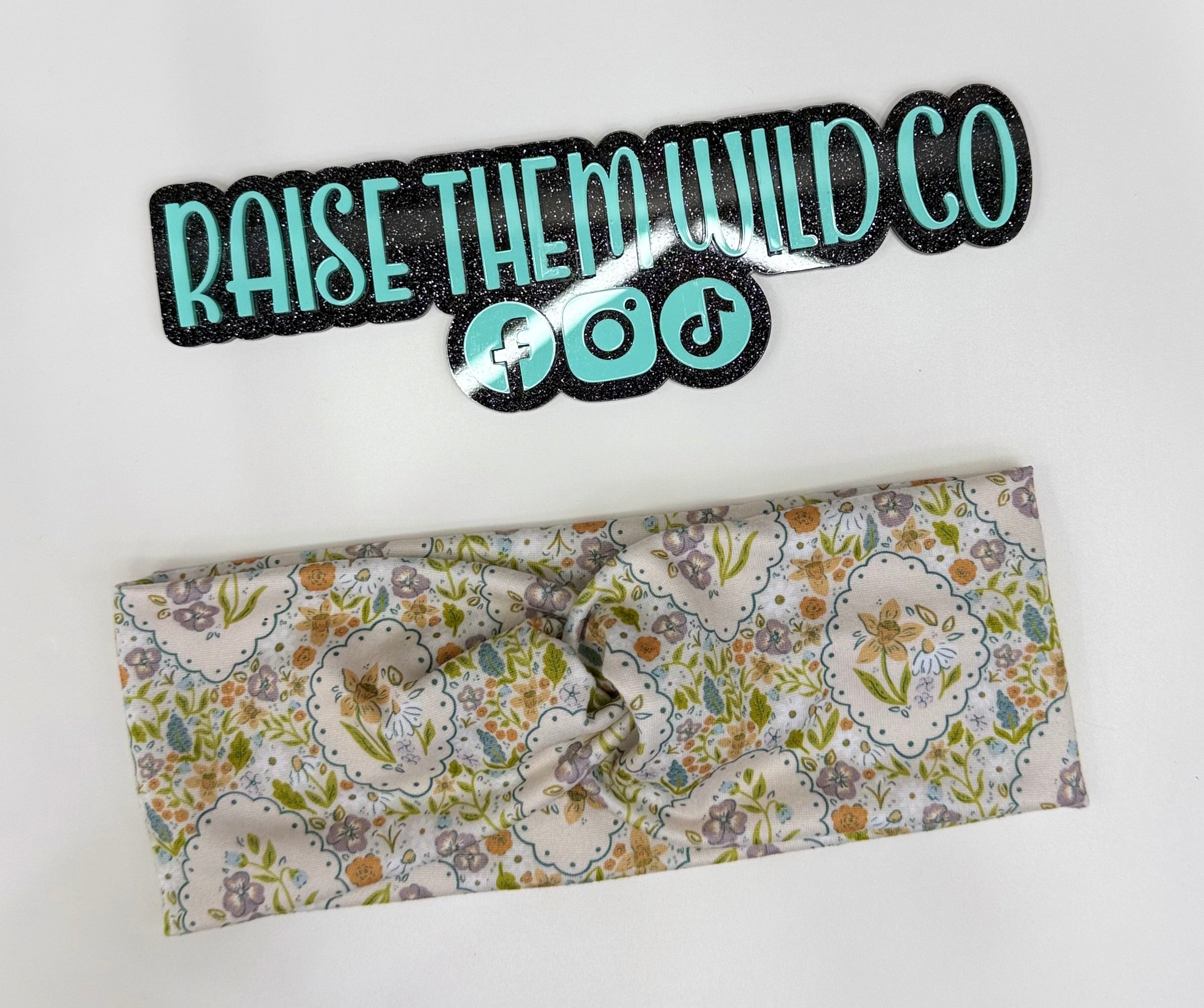 Vintage floral adult headband