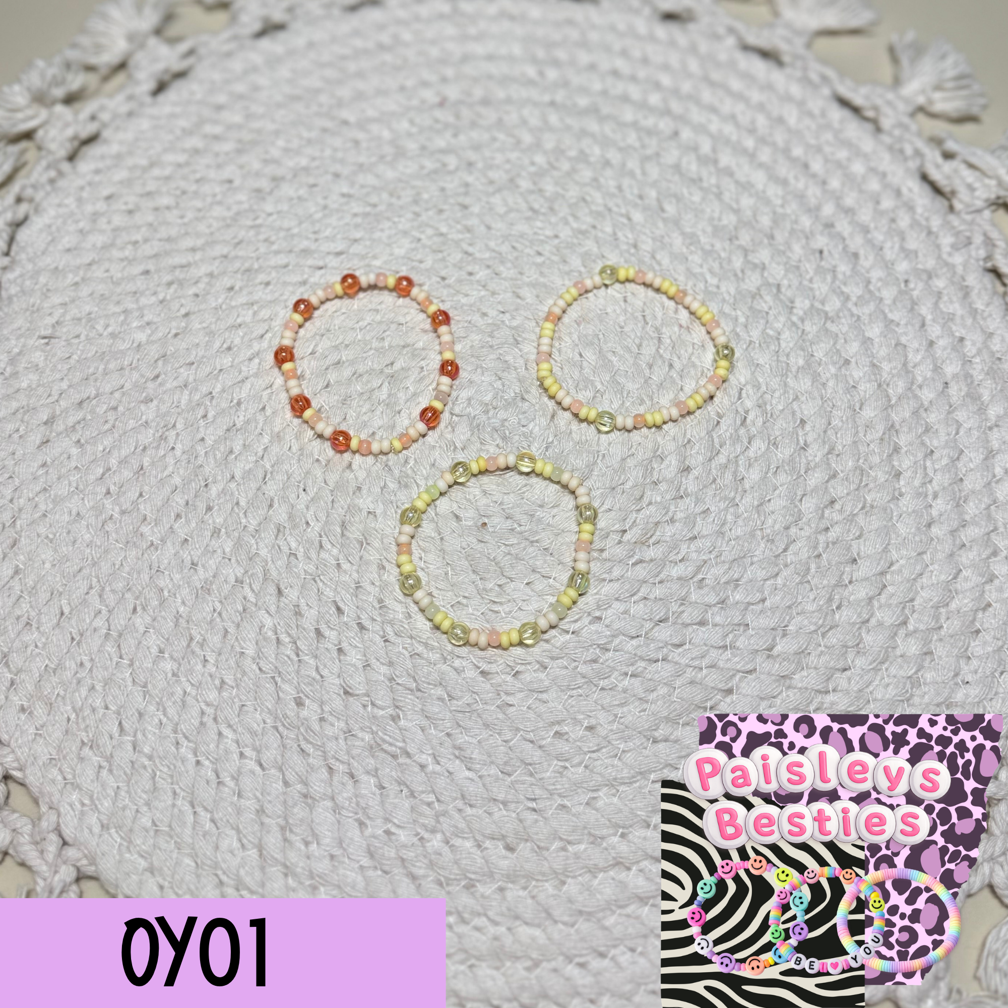 Orange yellow bracelet set (3) OY01