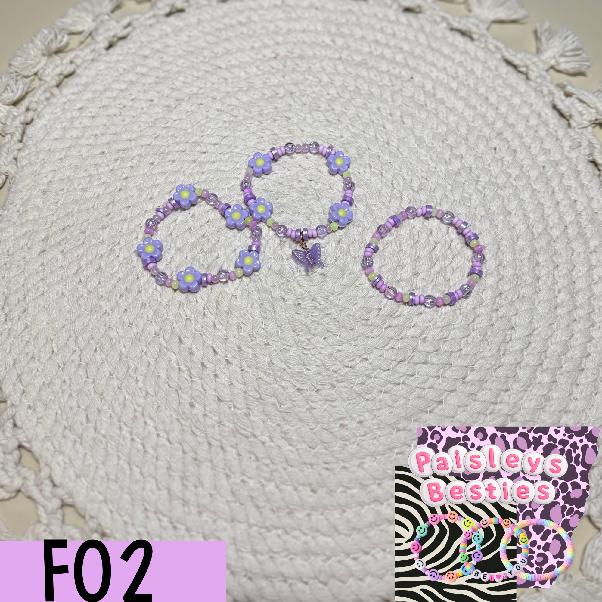 Flower bracelet set (3) F02