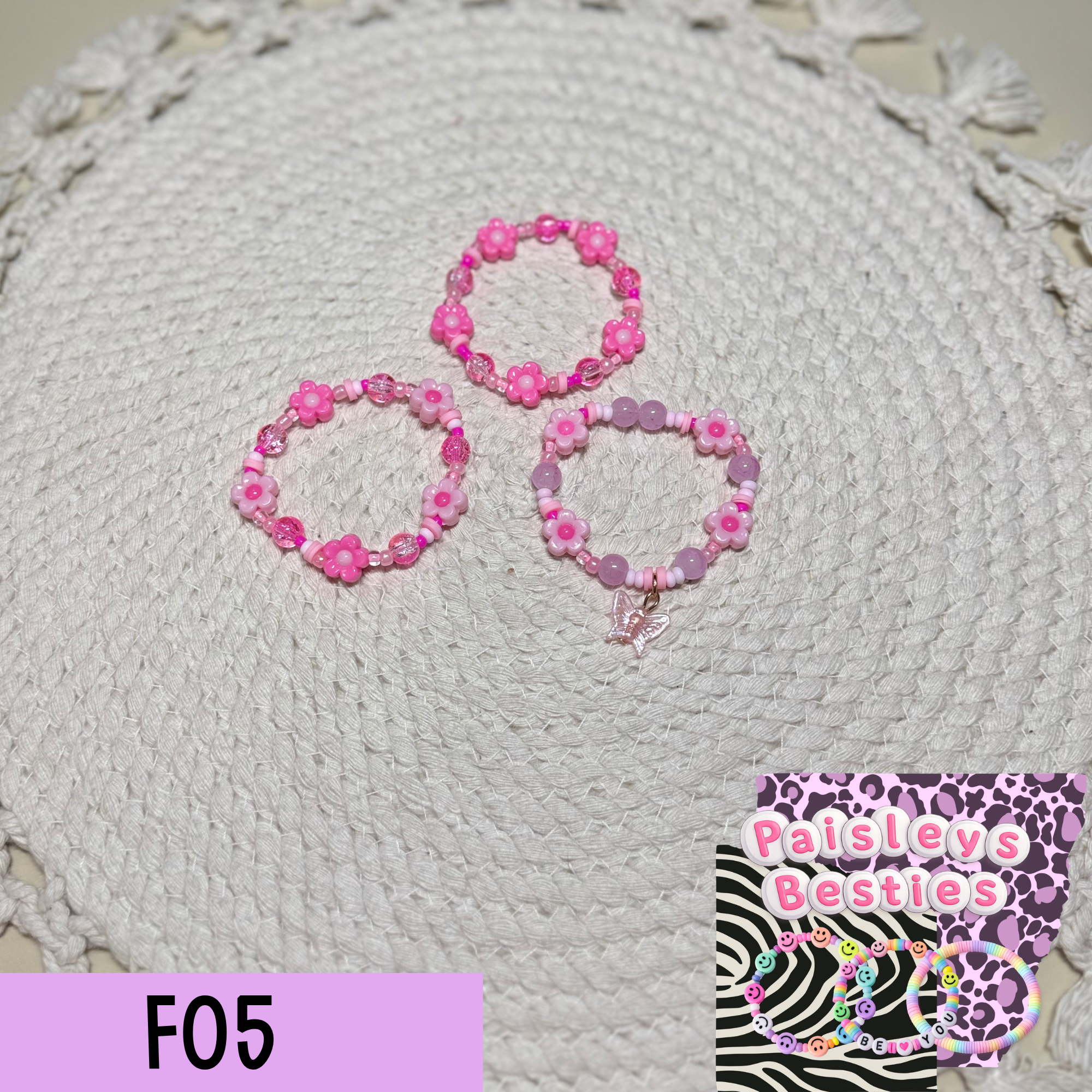 Flower bracelet set (3) F05