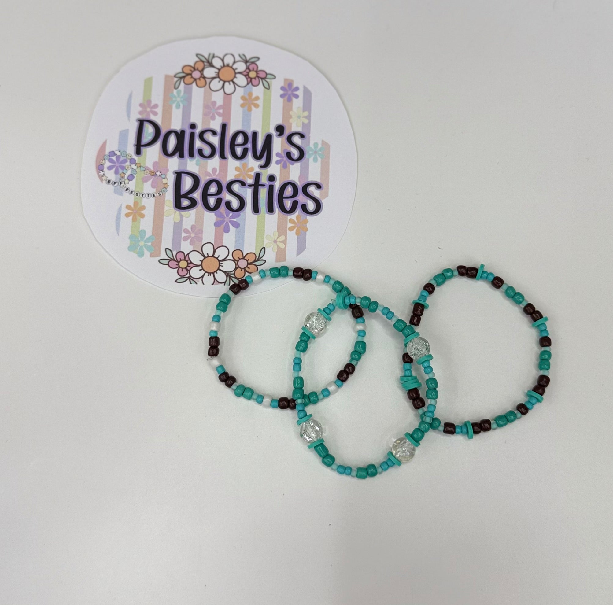 Turquoise& brown bracelet stack (3) (TBSC16 )