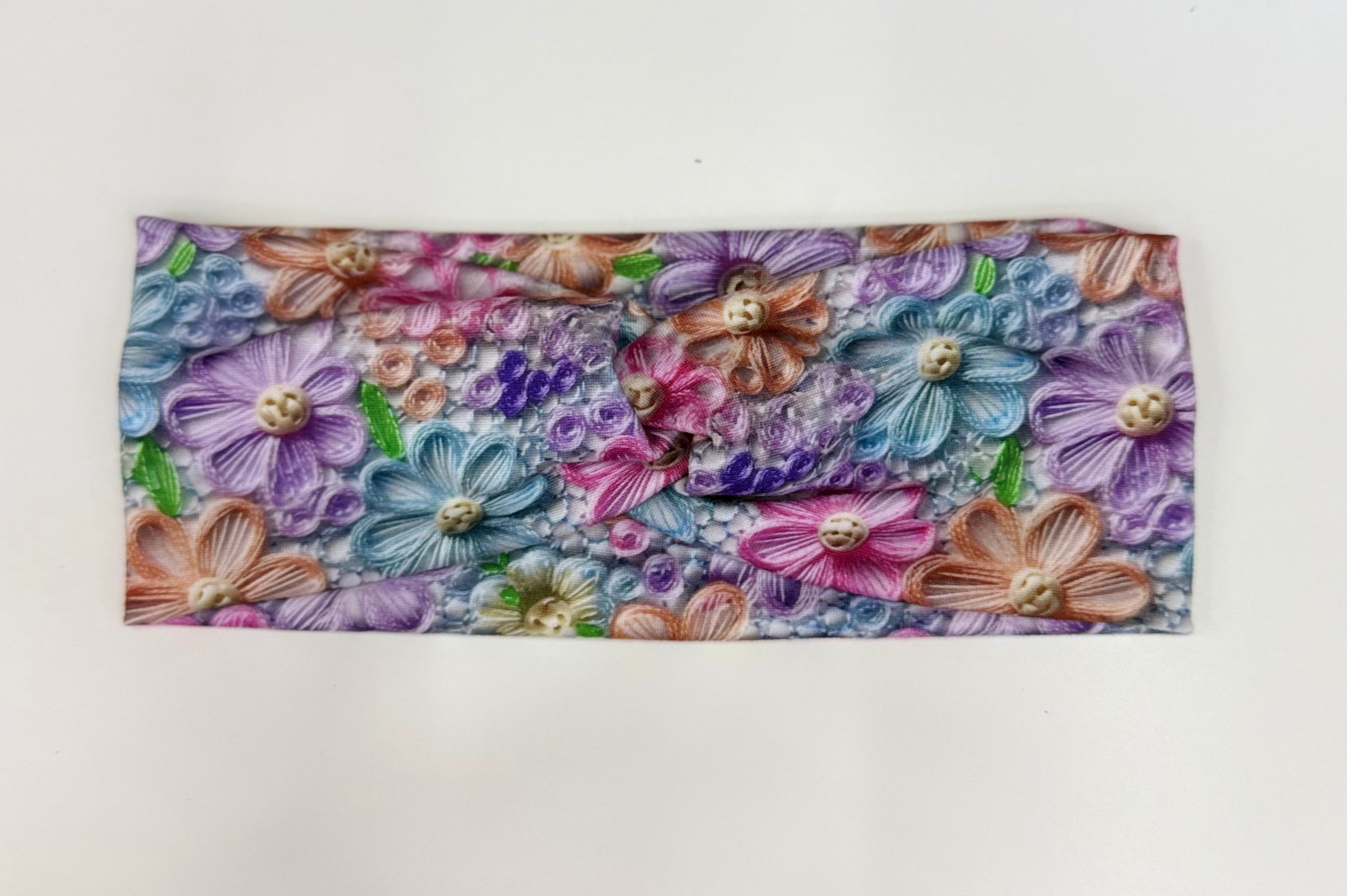 Embroider 3d floral adult headband