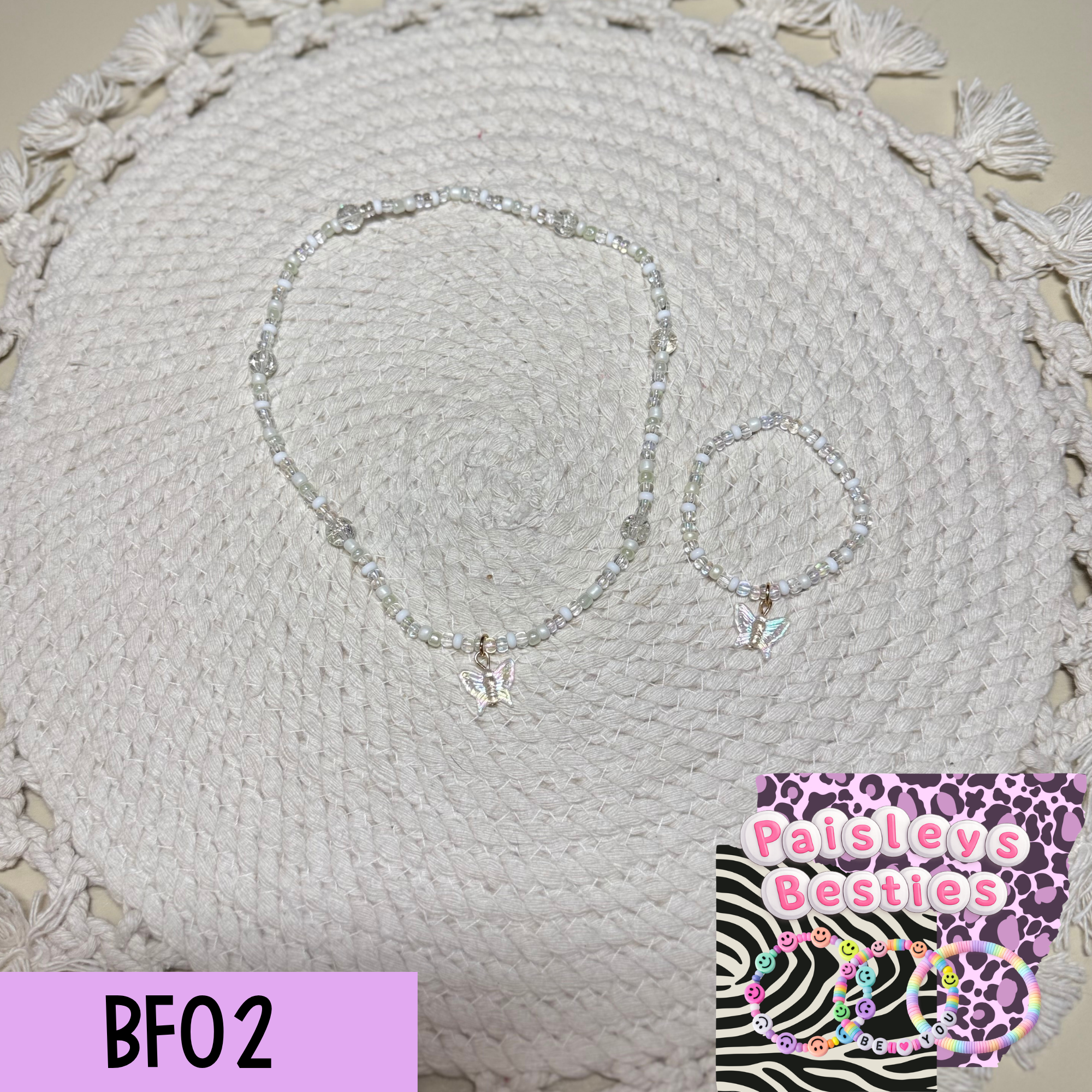 Butterfly necklace bracelet set BF02