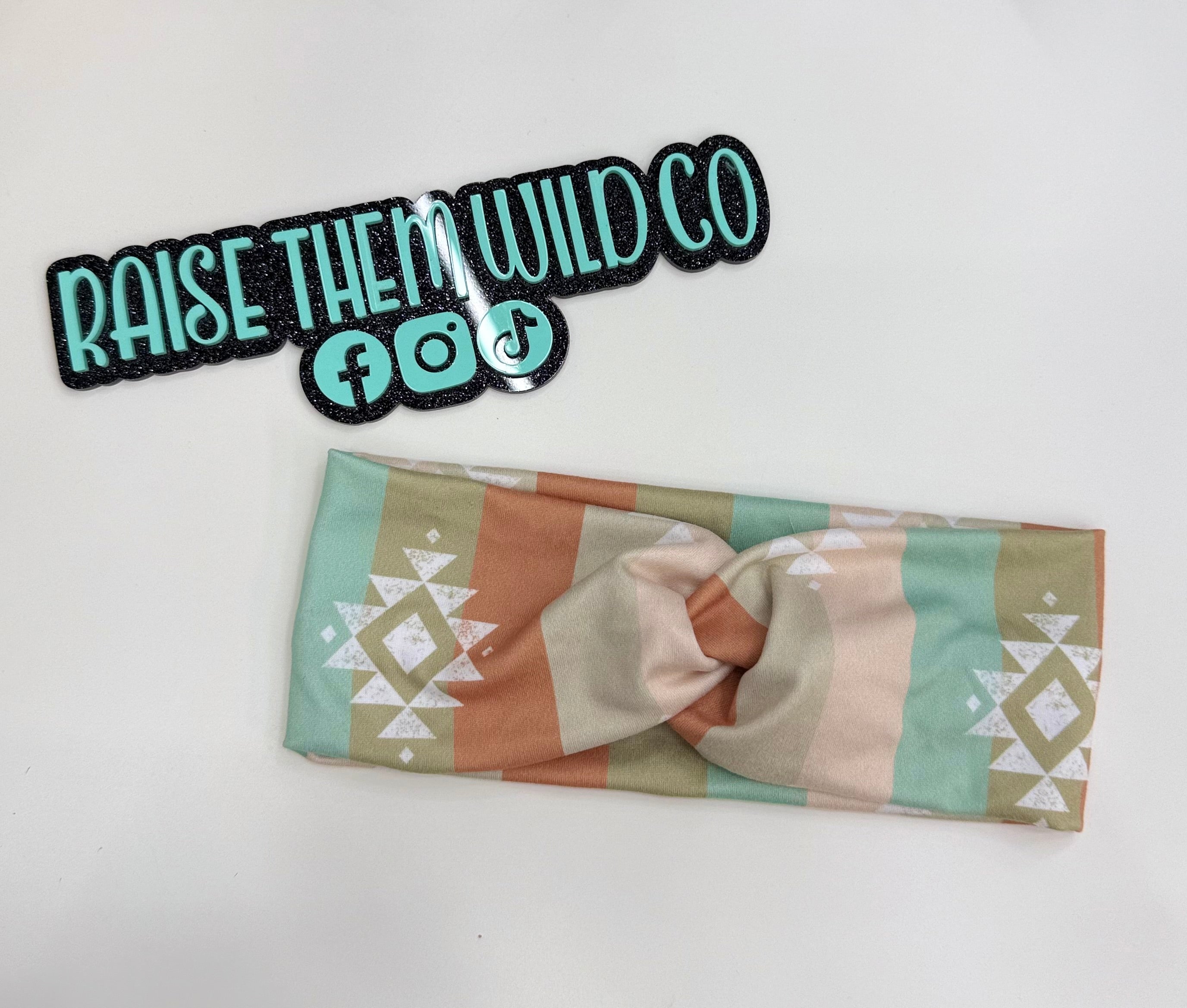 Western stripe adult headband