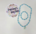 blue butterfly necklace bracelet set (BBSC02)