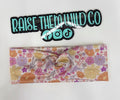 Orange mustard floral adult headband