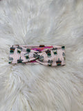Pink white stripe coffee  OS headband