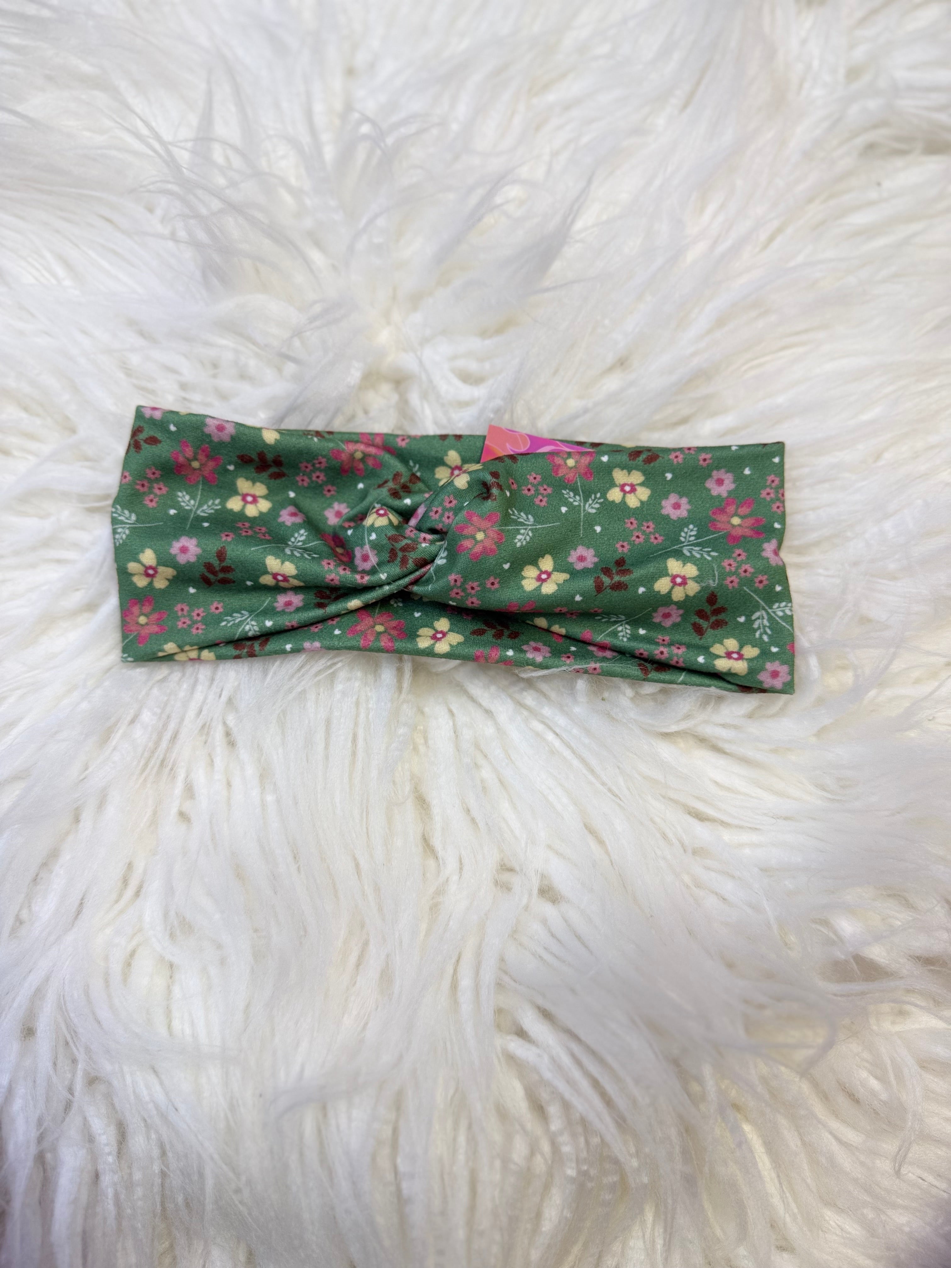 Green  floral OS headband