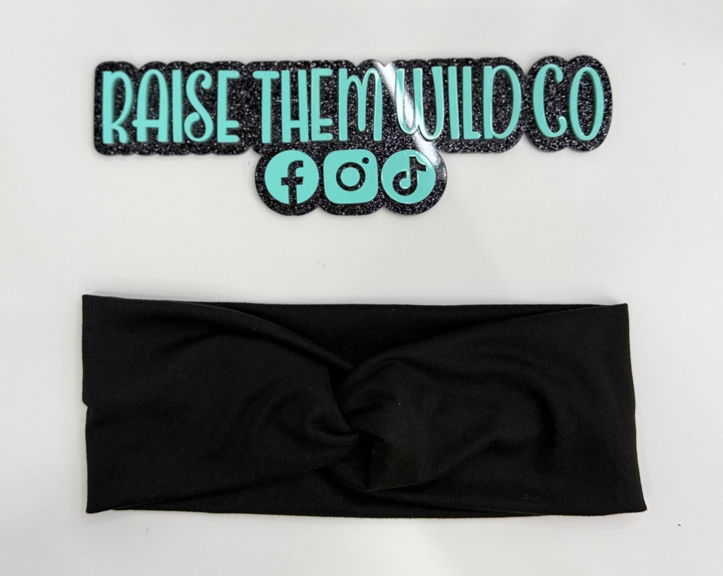 Solid black OS adult headband
