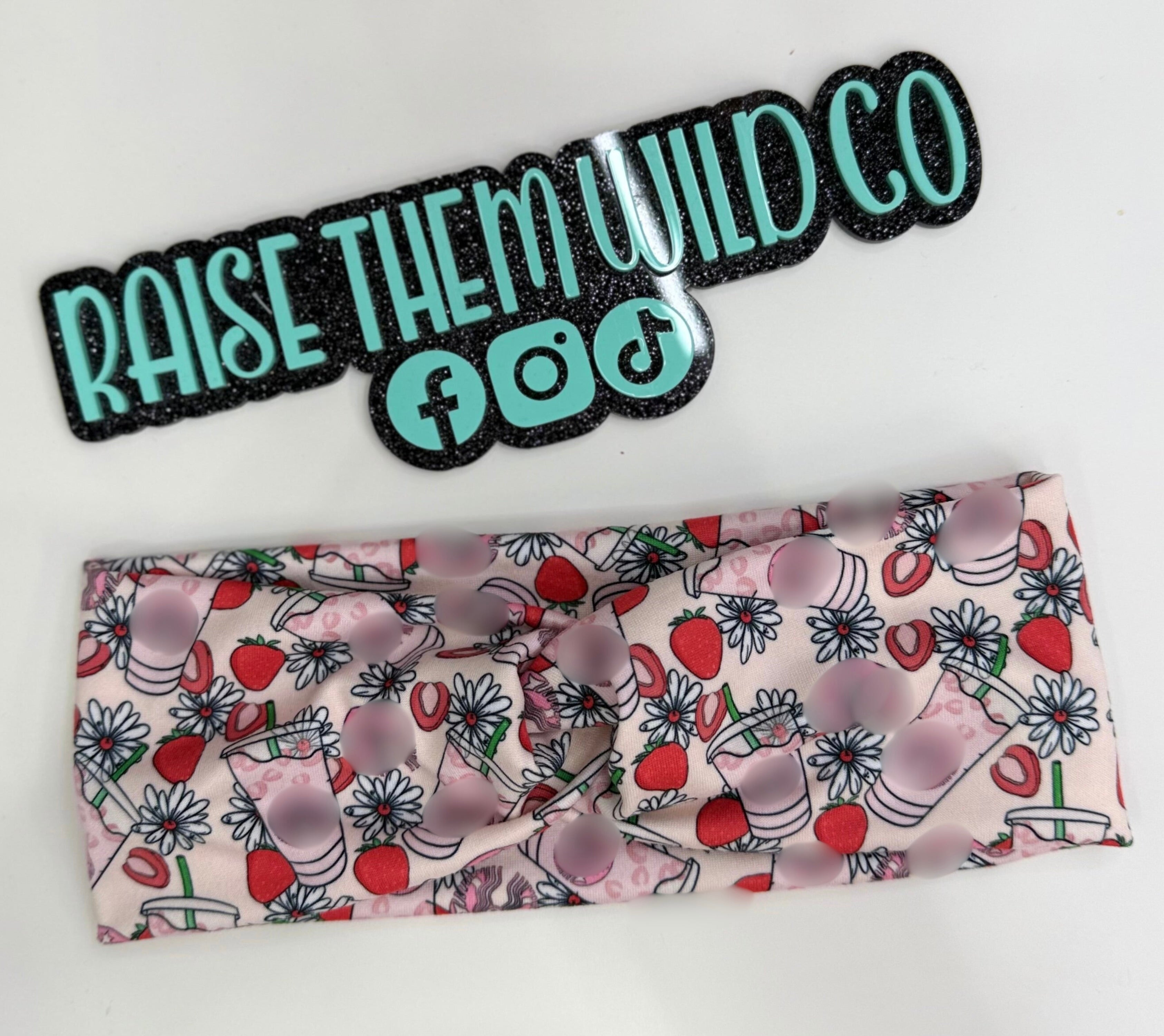 Pink drink OS adult headband