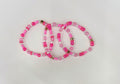 Hot pink star Adult bracelet stack (3)
