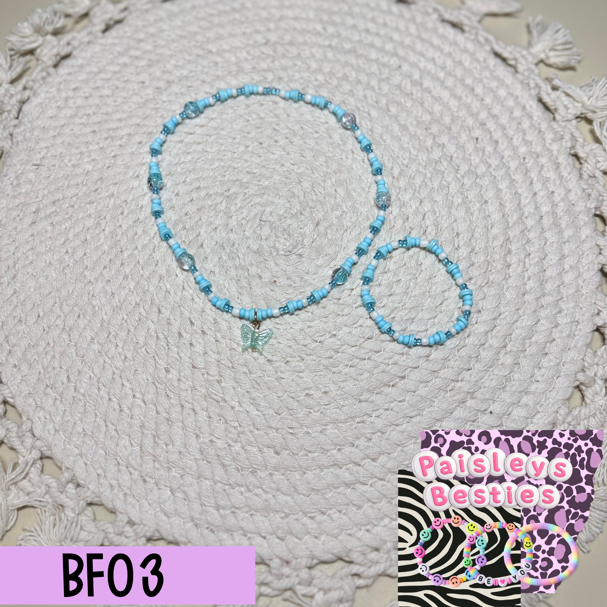 Butterfly necklace bracelet set BF03