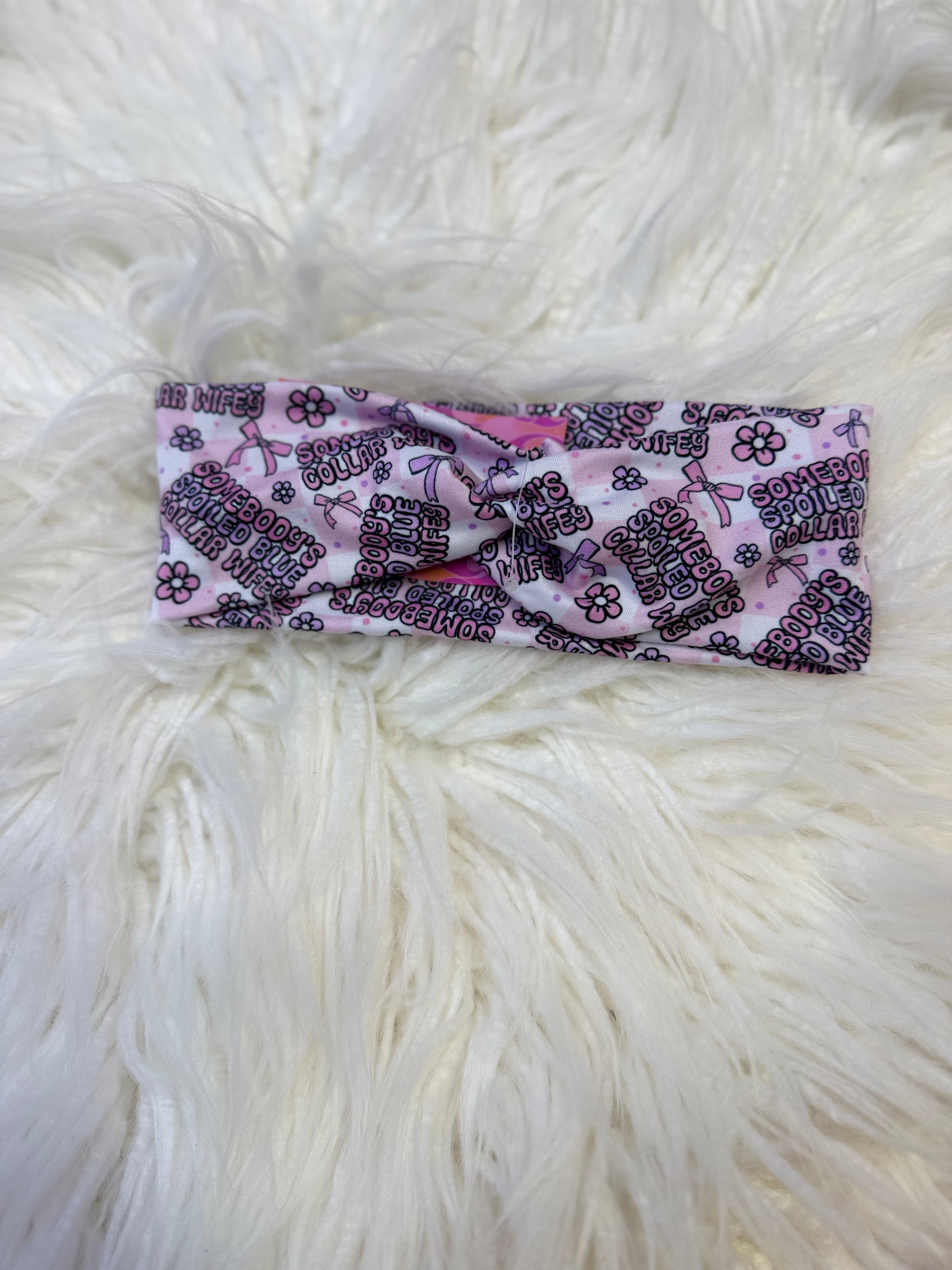 Blue collar wifey OS headband