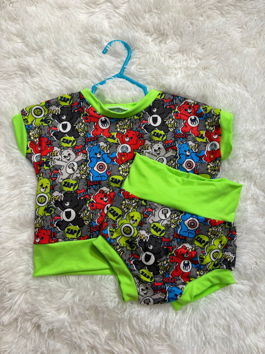 9-12M superhero LOUNGE SHIRT SET