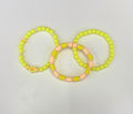 Yellow orange flower bracelet stack (3)