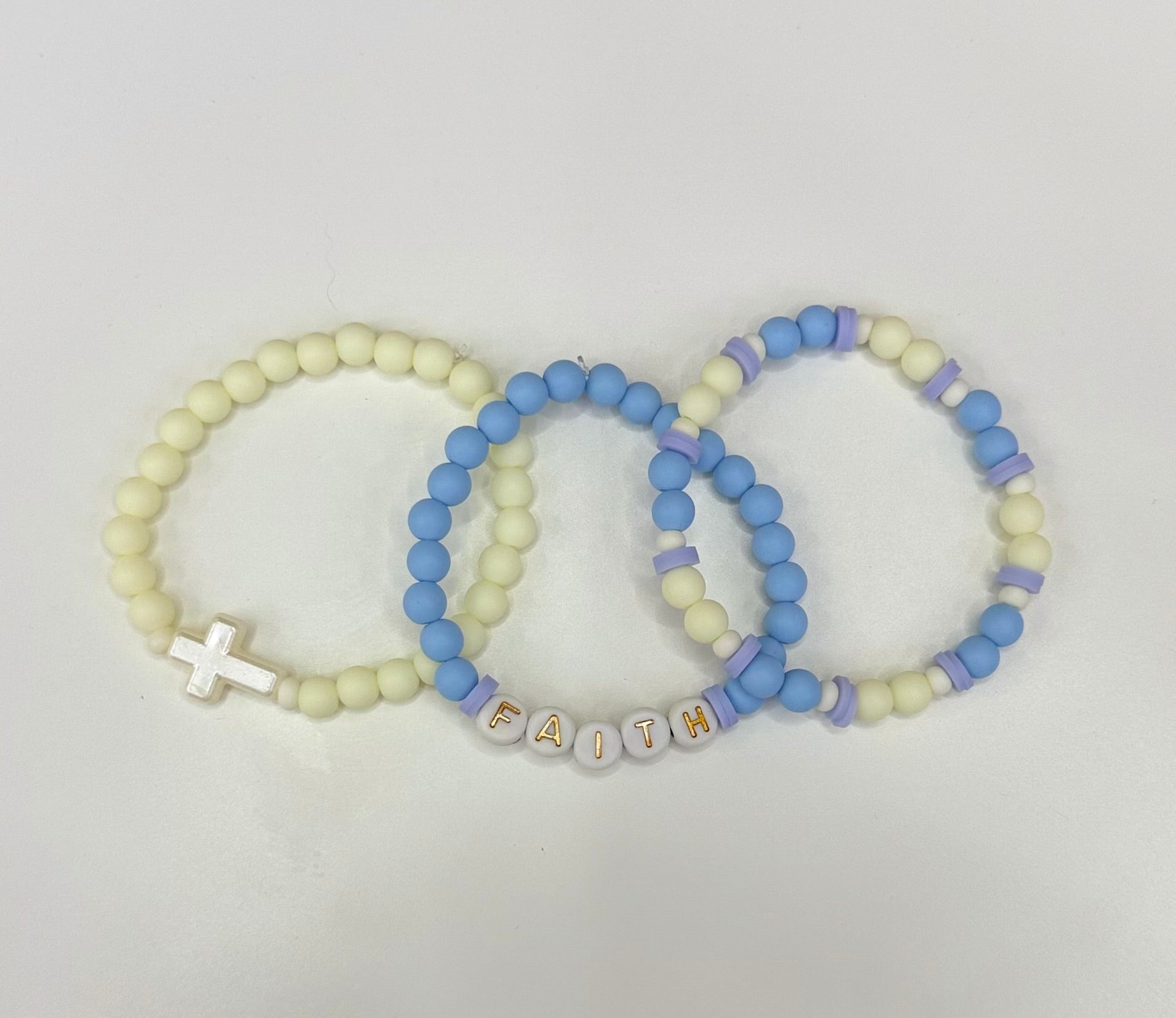 Blue faith bracelet stack (3)