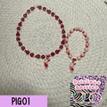 Pig necklace bracelet set PIG01