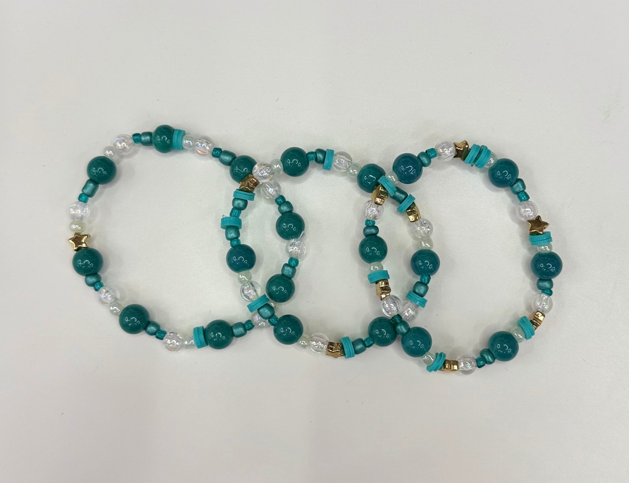 Teal star adult bracelet stack (3) ( TSAD01 )