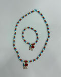 Kids necklace bracelet set love with apple