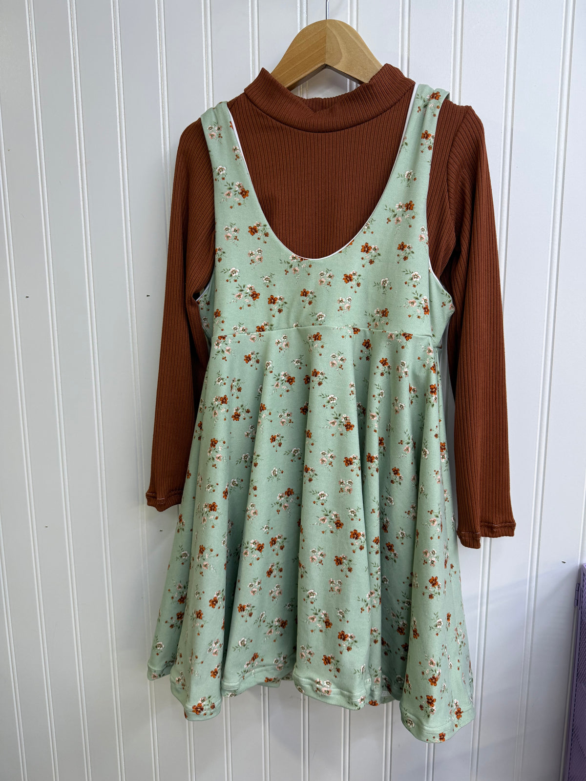 6y pinafore dress & emersyn shirt