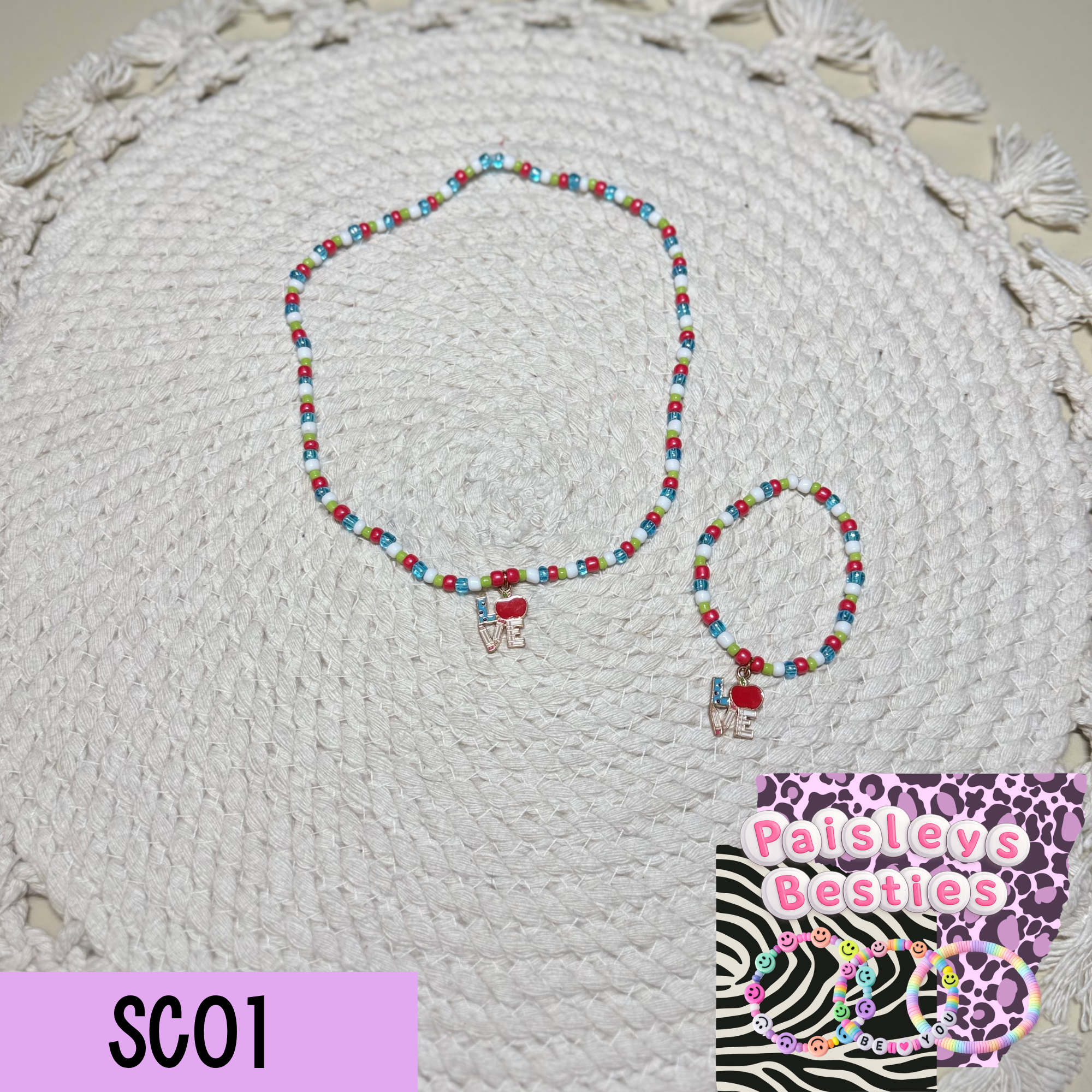 School necklace bracelet set SC01