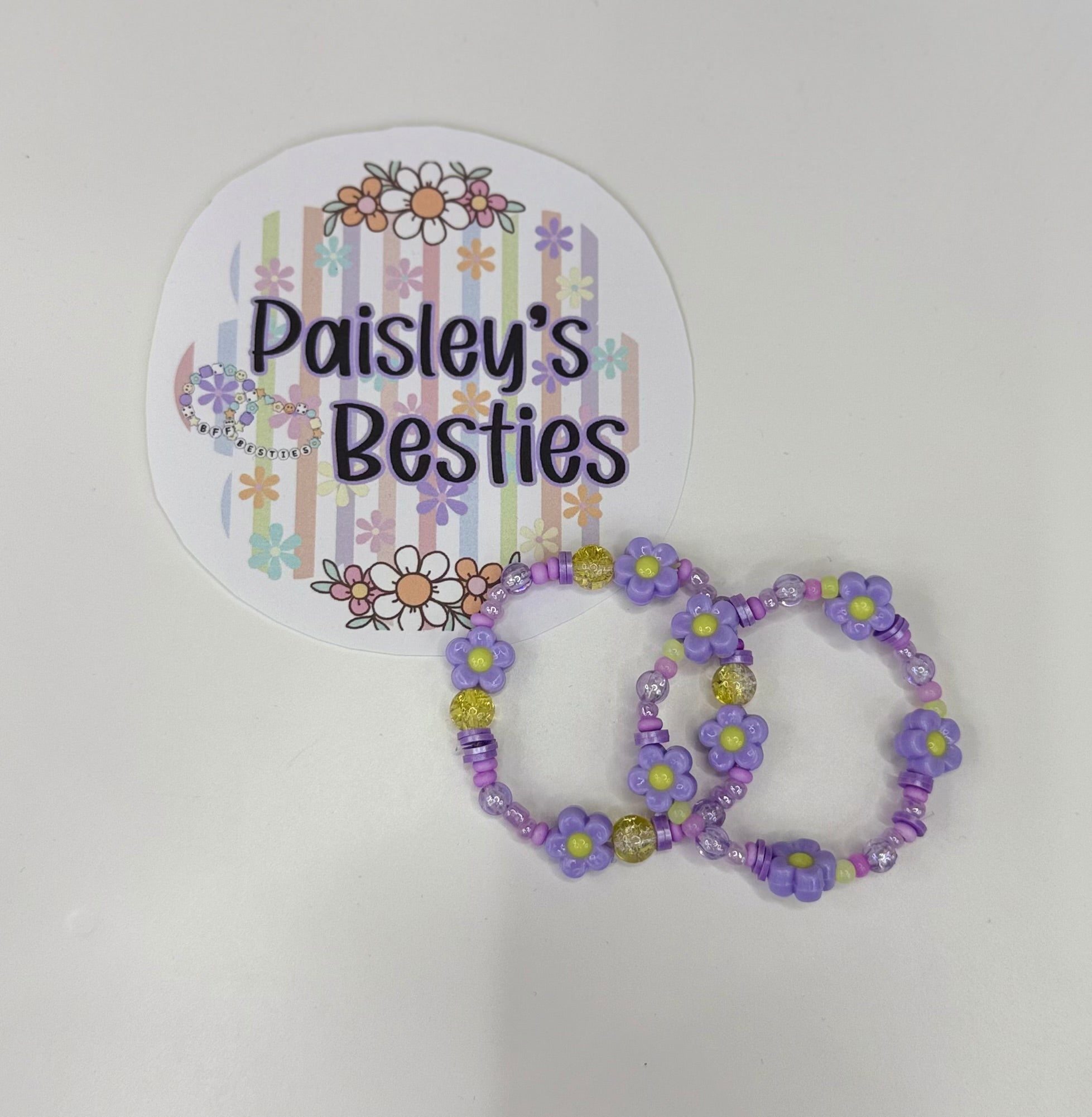 Purple flower bracelets (2) (PFSC12 )