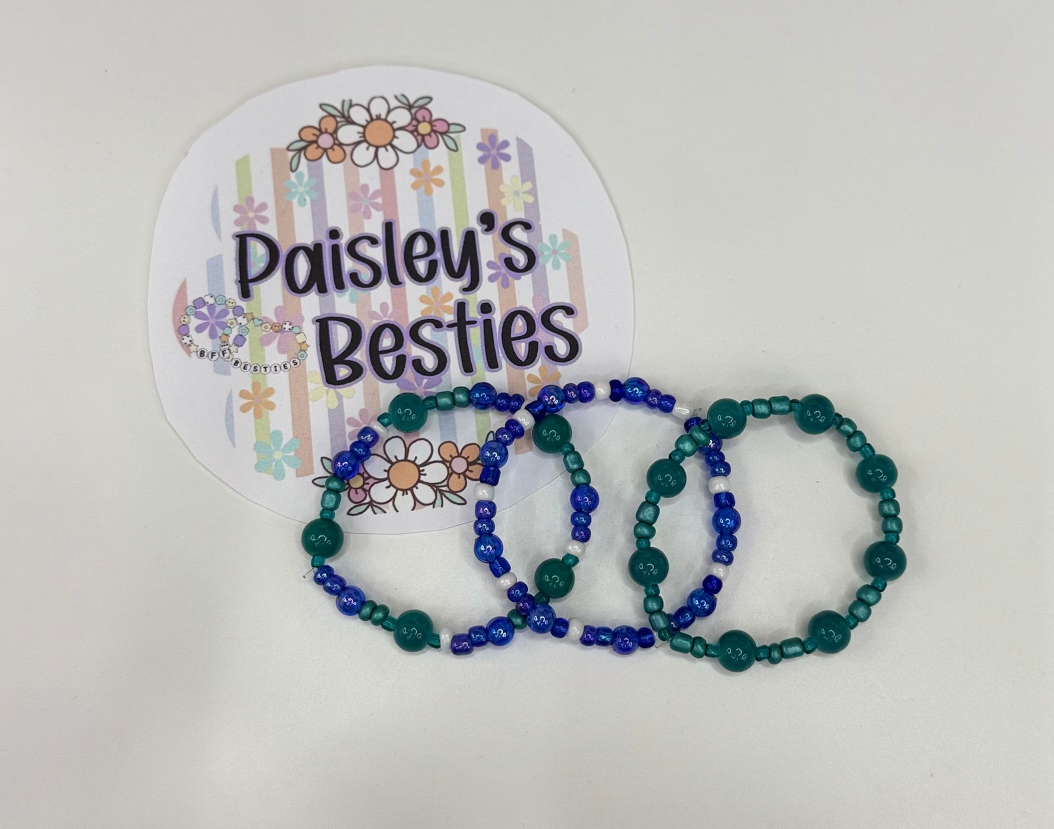 Teal & blue bracelet stack (3) (TBSC11 )