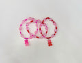 Pink & red  gummy bear Adult bracelet stack (3)