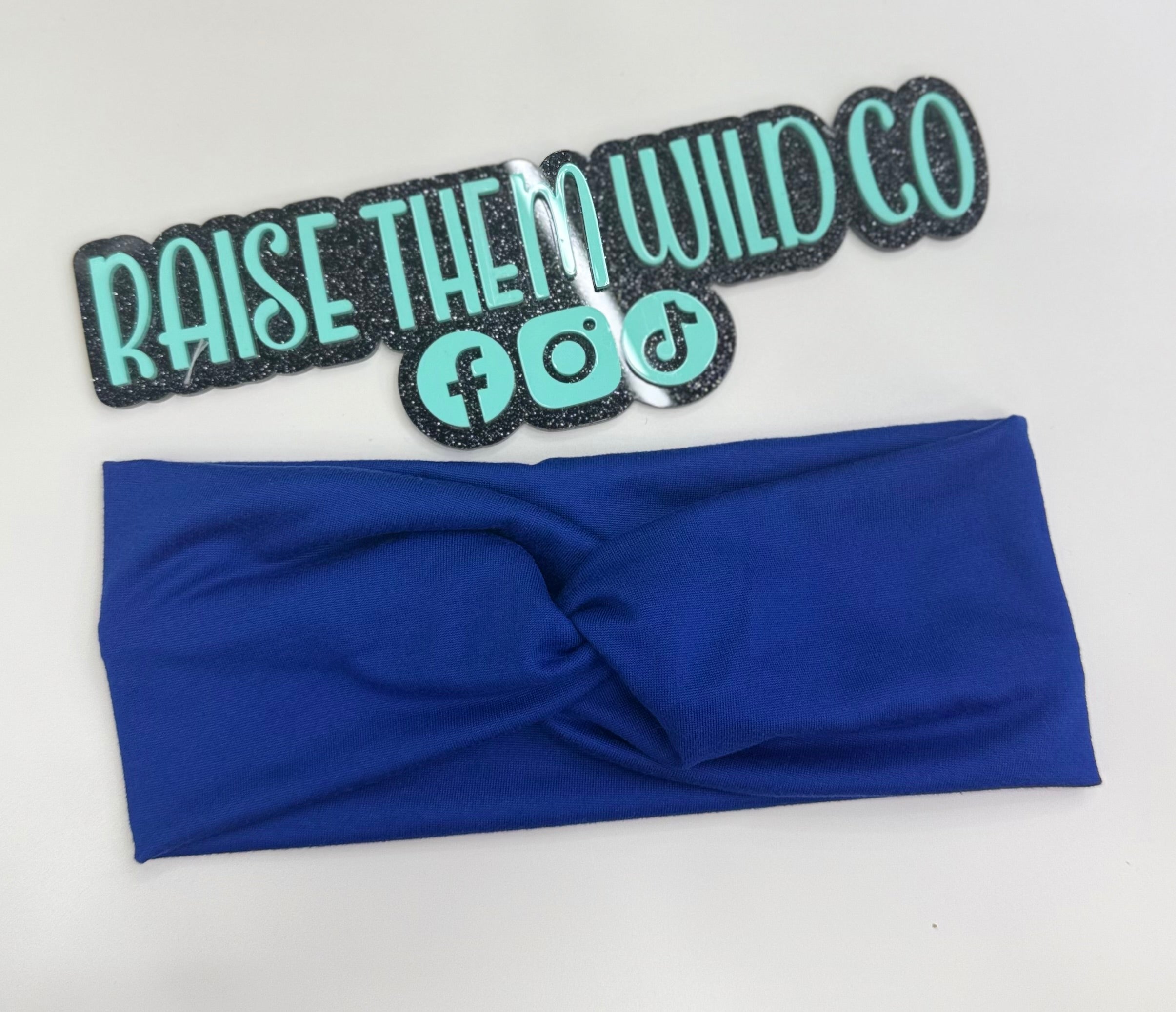 Adult headband roya blue solid