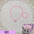 Pink Dino necklace bracelet set D01